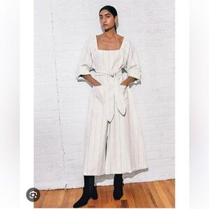 Mara Hoffman Shay Colton Midi dress with pockets, front slit, and belt. Size L.